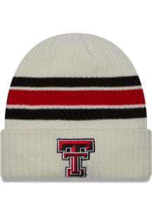 New Era Texas Tech Red Raiders White Vintage Cuff Mens Knit Hat