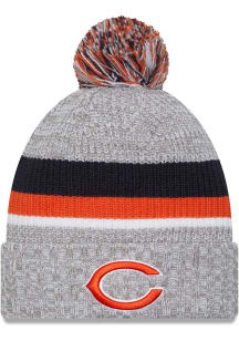 New Era Chicago Bears Orange Heather Cuff Pom Mens Knit Hat