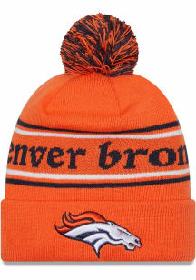 New Era Denver Broncos Blue Retro Marquee Knit Mens Knit Hat