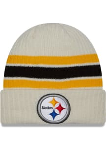 New Era Pittsburgh Steelers White Vintage Cuff Mens Knit Hat