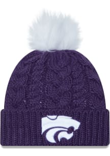 K-State Wildcats New Era Pom Cuff Womens Knit Hat - Purple