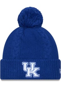 New Era Kentucky Wildcats Blue Cabled Cuff Pom Womens Knit Hat