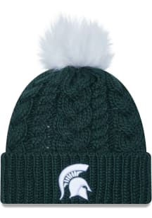 New Era Michigan State Spartans Green Pom Cuff Womens Knit Hat
