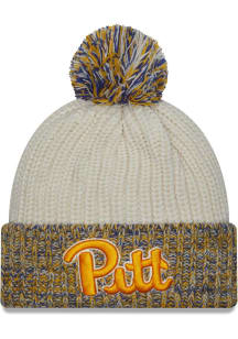 New Era Pitt Panthers White Fresh Cuff Pom Womens Knit Hat