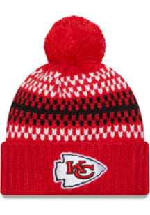New Era Kansas City Chiefs Red Cozy Cuff Pom Womens Knit Hat
