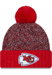 New Era Kansas City Chiefs Red Team Marl Cuff Pom Womens Knit Hat