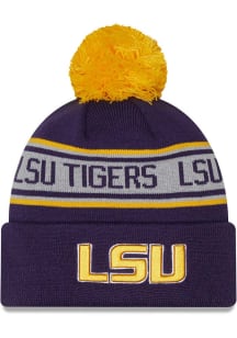 New Era LSU Tigers Purple Repeat Cuff Knit Mens Knit Hat