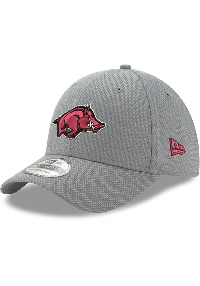 Arkansas Razorbacks Diamond Era 39THIRTY Grey New Era Flex Hat