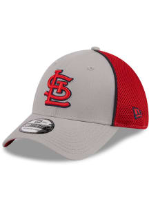 New Era St Louis Cardinals Grey JR Pipe Neo 39THIRTY Youth Flex Hat