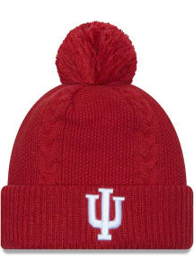 New Era Indiana Hoosiers Cardinal JR Cabled Cuff Pom Youth Knit Hat