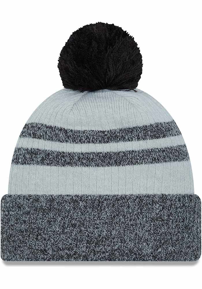 New Era Cincinnati Bengals Grey JR Patch Cuff Pom Youth Knit Hat