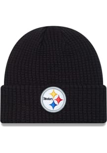New Era Pittsburgh Steelers Black JR Prime Cuff Youth Knit Hat