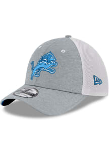 New Era Detroit Lions Mens Grey Primary Logo Shadow Neo 39THIRTY Flex Hat