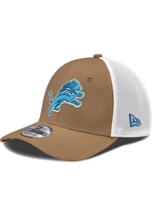 New Era Detroit Lions Mens Khaki Primary Logo Neo 39THIRTY Flex Hat