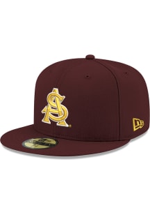 New Era Arizona State Sun Devils Mens Maroon AS Logo Basic 59FIFTY Fitted Hat