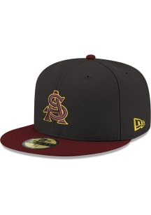 New Era Arizona State Sun Devils Mens Black AS Logo 2T 59FIFTY Fitted Hat