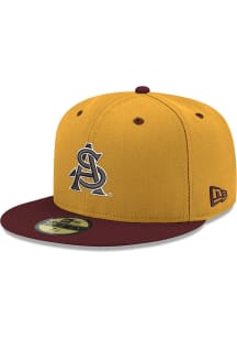 New Era Arizona State Sun Devils Mens Gold AS Logo 2T 59FIFTY Fitted Hat