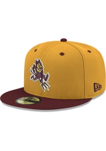New Era Arizona State Sun Devils Mens Gold Sparky Logo 2T 59FIFTY Fitted Hat