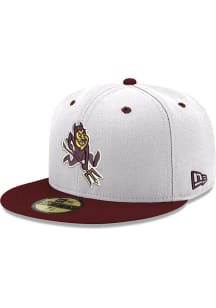 New Era Arizona State Sun Devils Mens White Sparky Logo 2T 59FIFTY Fitted Hat