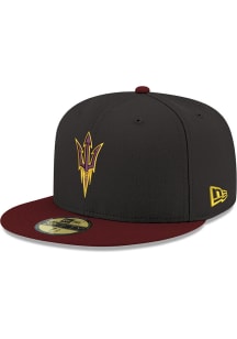 New Era Arizona State Sun Devils Mens Black Fork Logo 2T 59FIFTY Fitted Hat