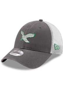 New Era Philadelphia Eagles Trucker 9FORTY Adjustable Hat - Grey
