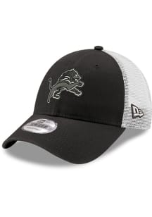 New Era Detroit Lions Trucker 9FORTY Adjustable Hat - Black
