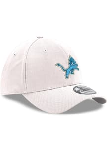 New Era Detroit Lions Mens White Team Classic 39THIRTY Flex Hat