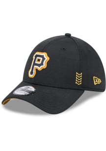New Era Pittsburgh Pirates Mens Black 2024 Clubhouse 39THIRTY Flex Hat