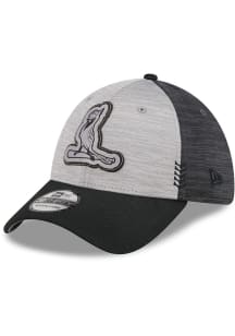 New Era St Louis Cardinals Mens Grey 2024 Clubhouse CW Black 39THIRTY Flex Hat