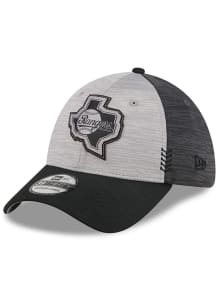 New Era Texas Rangers Mens Grey 2024 Clubhouse CW Black 39THIRTY Flex Hat