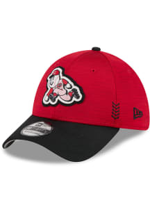 New Era Cincinnati Reds Mens Red 2024 Clubhouse 2T 39THIRTY Flex Hat