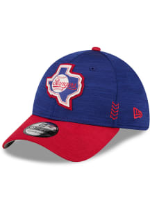 New Era Texas Rangers Mens Blue 2024 Clubhouse 2T 39THIRTY Flex Hat