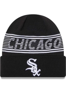 New Era Chicago White Sox Black 2024 Clubhouse Knit Mens Knit Hat