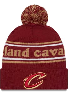 New Era Cleveland Cavaliers Maroon JR Marquee Knit Youth Knit Hat