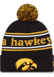 New Era Iowa Hawkeyes Black JR Marquee Knit Youth Knit Hat