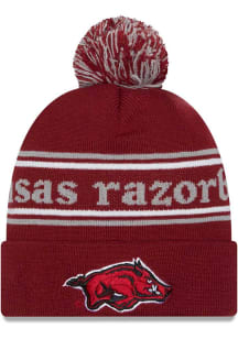 New Era Arkansas Razorbacks Cardinal JR Marquee Knit Youth Knit Hat