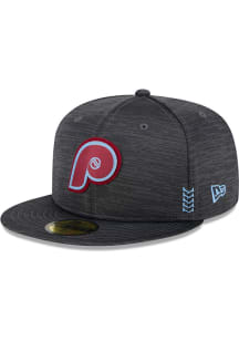 New Era Philadelphia Phillies Mens Grey 2024 Clubhouse Alt CW 59FIFTY Fitted Hat