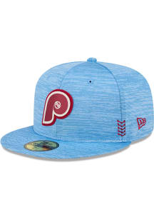 New Era Philadelphia Phillies Mens Light Blue 2024 Clubhouse Alt 59FIFTY Fitted Hat