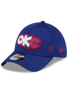 New Era Oklahoma City Dodgers Mens Navy Blue 2024 Clubhouse 39THIRTY Flex Hat