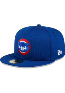 New Era Chicago Cubs Mens Blue 2024 Batting Practice 59FIFTY Fitted Hat