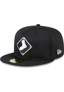 New Era Chicago White Sox Mens Black 2024 Batting Practice 59FIFTY Fitted Hat