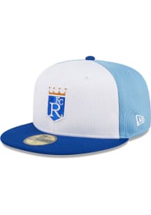 New Era Kansas City Royals Mens Light Blue 2024 Batting Practice 59FIFTY Fitted Hat