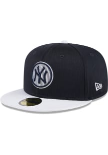 New Era New York Yankees Mens Navy Blue 2024 Batting Practice 59FIFTY Fitted Hat