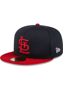 New Era St Louis Cardinals Mens Navy Blue 2024 Batting Practice 59FIFTY Fitted Hat
