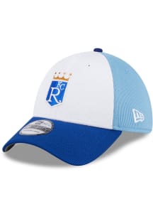 New Era Kansas City Royals Mens Light Blue 2024 Batting Practice 39THIRTY Flex Hat
