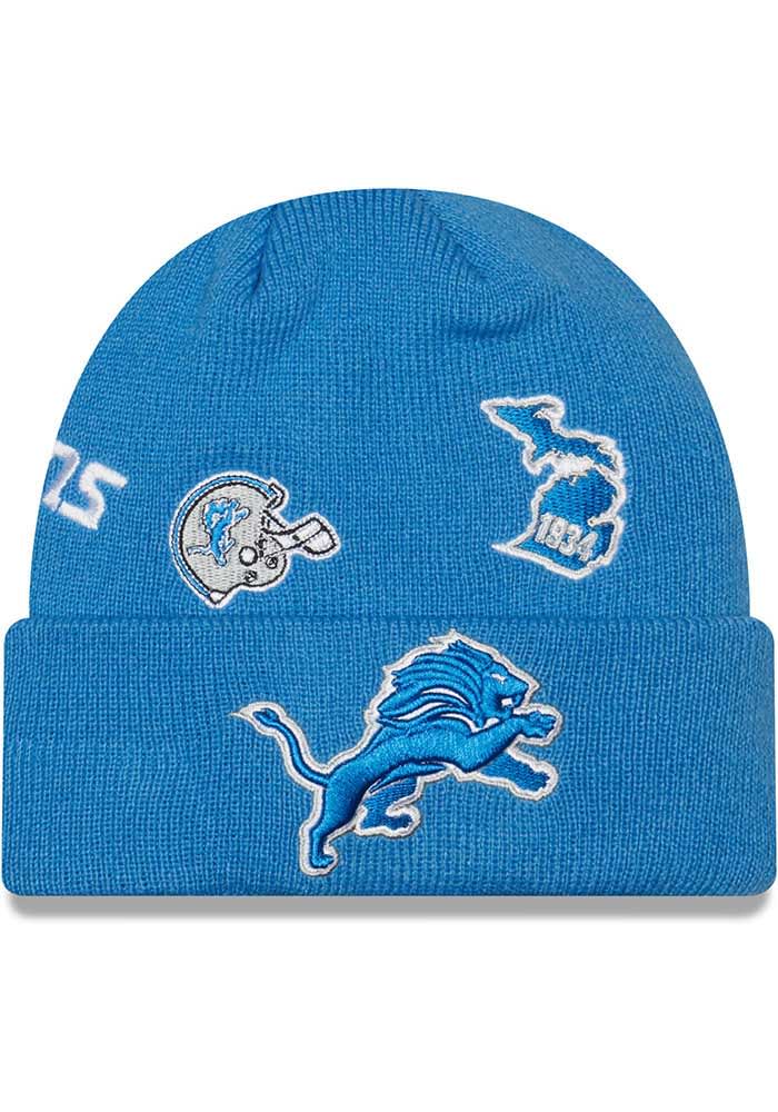 New Era Detroit Lions Black Bossed Cuff Knit Mens Knit Hat