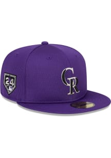 New Era Colorado Rockies Mens Purple 2024 Spring Training 59FIFTY Fitted Hat