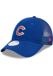 New Era Chicago Cubs Blue JR Logo Sparkle 9FORTY Youth Adjustable Hat