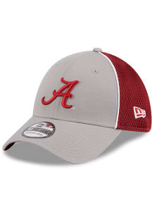 New Era Alabama Crimson Tide Mens Grey Pipe Neo 39THIRTY Flex Hat