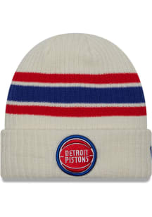 New Era Detroit Pistons White Vintage Cuff Mens Knit Hat